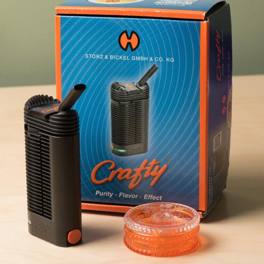 STORZ & BICKEL CRAFTY VAPORIZER COOLING UNIT WITH ATTACHED MOUTHPIECE AND SCREEN